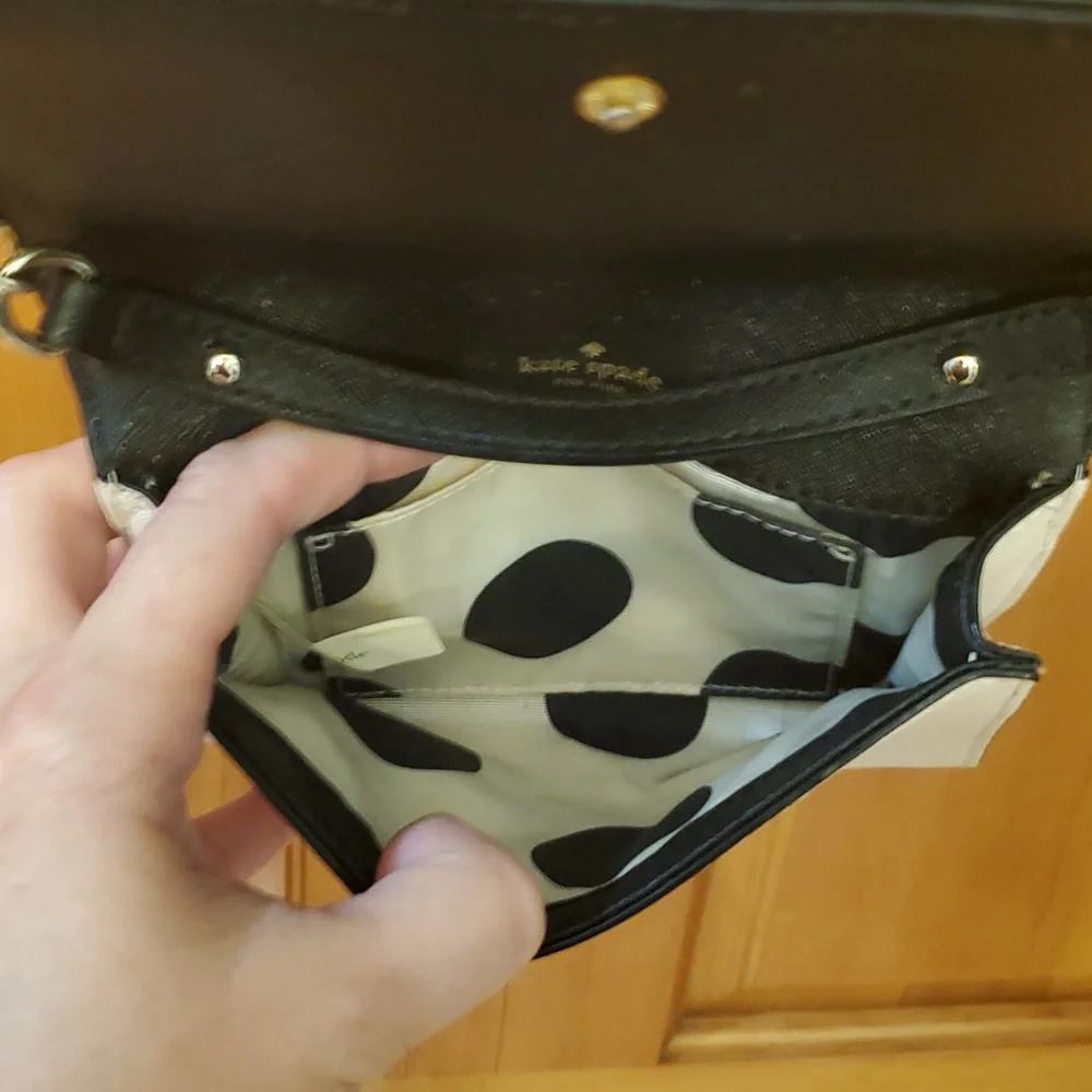 Kate Spade New York Saffiano Black‎ and Cream Crossbody Bag